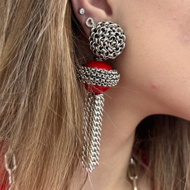 Earrings - BE080-O105-RED