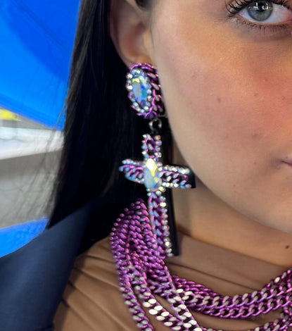 Earrings - BE156-O165-CROSS